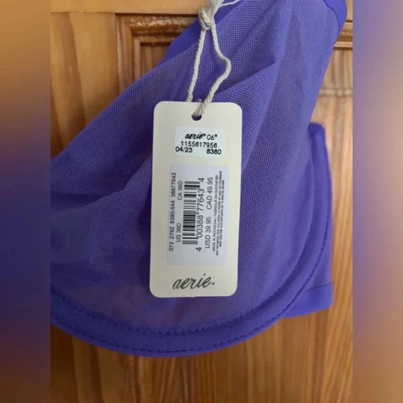 Smoothez by Aerie purple balconette underwire bra sz 36D nwt #005 - Picture 3 of 5